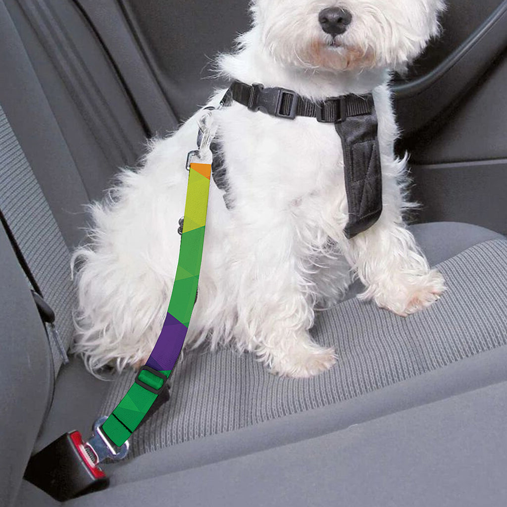 Rainbow Triangles Pattern Print Dog Seat Belt
