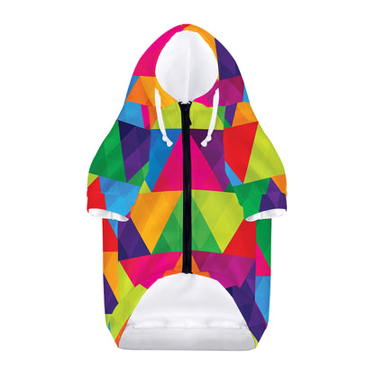 Rainbow Triangles Pattern Print Dog Zip Up Hoodie
