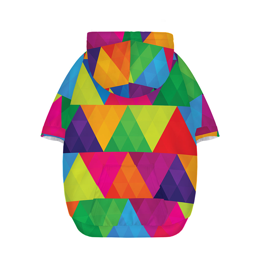 Rainbow Triangles Pattern Print Dog Zip Up Hoodie