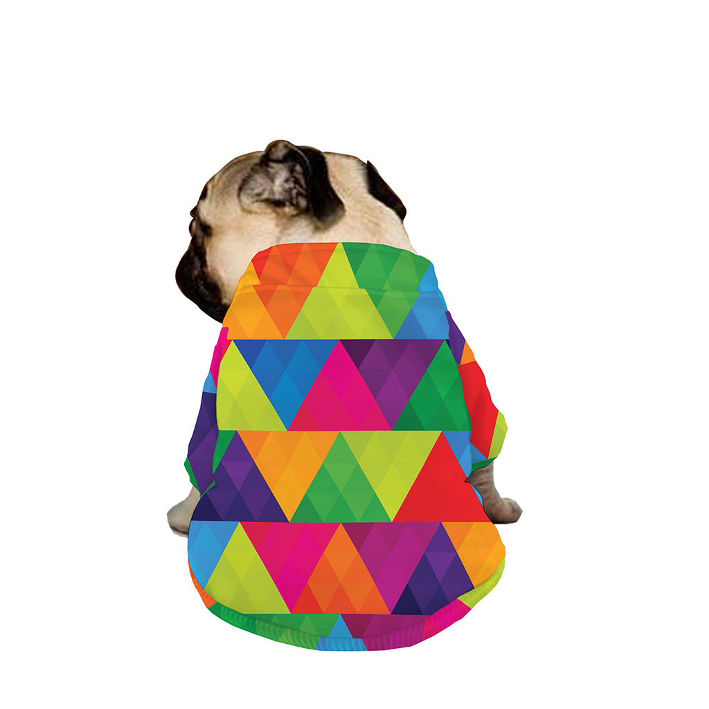 Rainbow Triangles Pattern Print Dog Zip Up Jacket