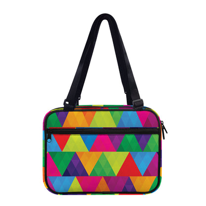 Rainbow Triangles Pattern Print Double Strap Bible Bag