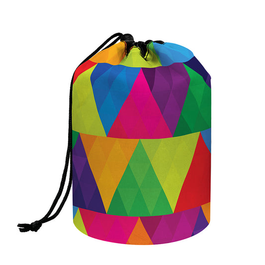 Rainbow Triangles Pattern Print Drawstring Makeup Bag