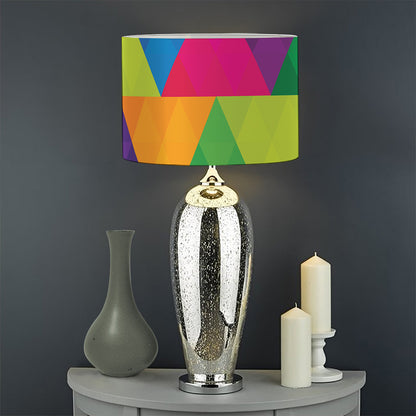 Rainbow Triangles Pattern Print Drum Lamp Shade