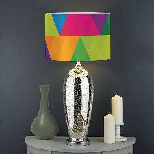 Rainbow Triangles Pattern Print Drum Lamp Shade