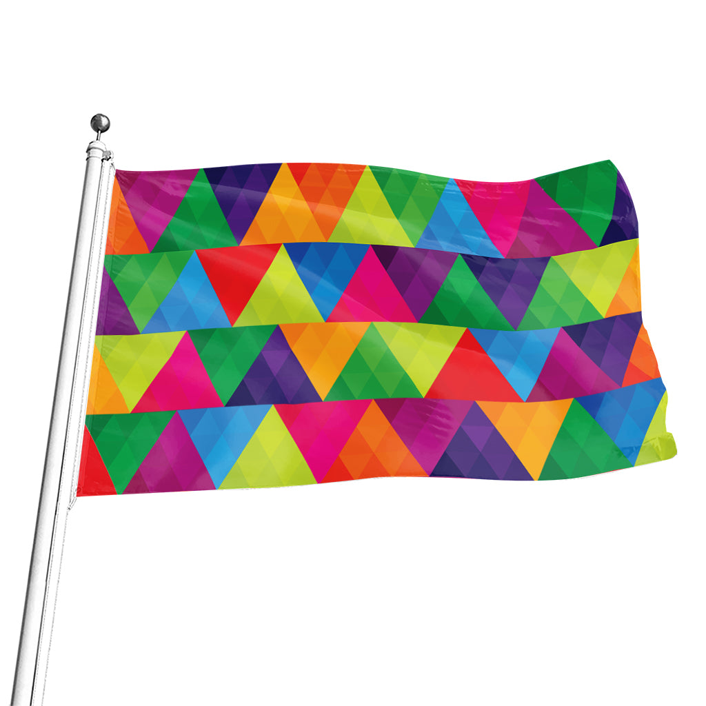 Rainbow Triangles Pattern Print Flag