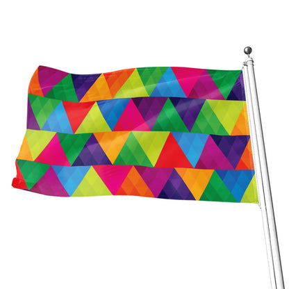 Rainbow Triangles Pattern Print Flag