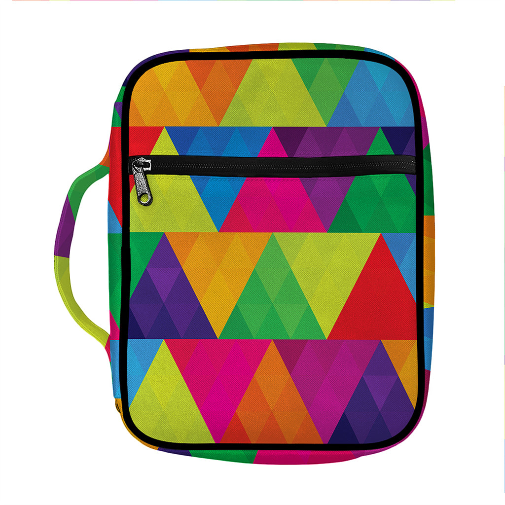 Rainbow Triangles Pattern Print Front Pocket Bible Bag