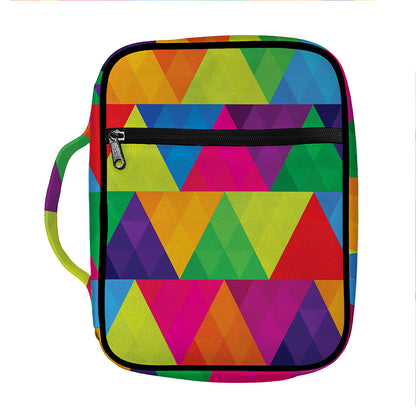 Rainbow Triangles Pattern Print Front Pocket Bible Bag