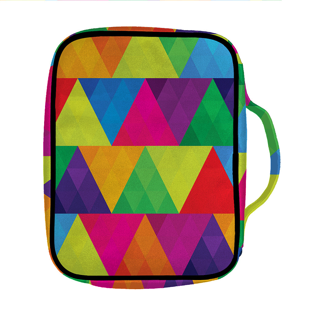 Rainbow Triangles Pattern Print Front Pocket Bible Bag