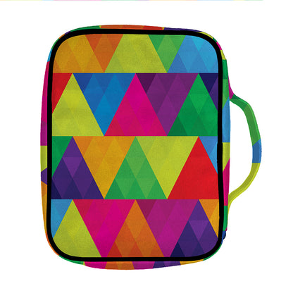 Rainbow Triangles Pattern Print Front Pocket Bible Bag