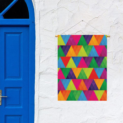 Rainbow Triangles Pattern Print Garden Flag
