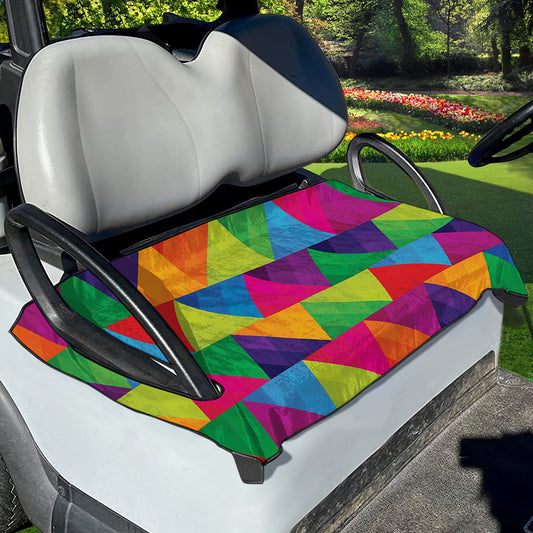 Rainbow Triangles Pattern Print Golf Cart Seat Cover