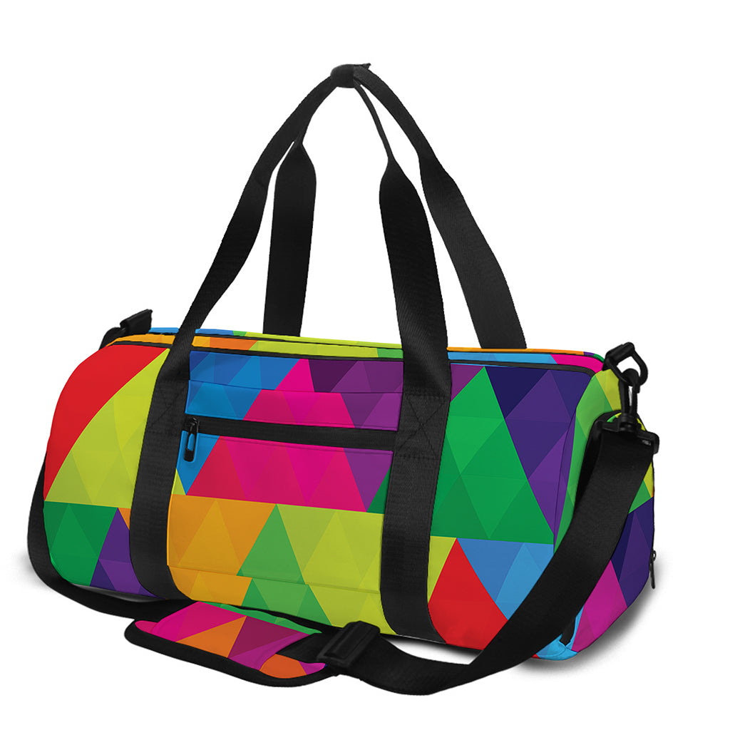 Rainbow Triangles Pattern Print Gym Bag