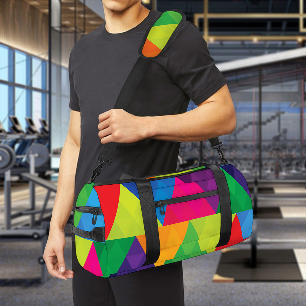 Rainbow Triangles Pattern Print Gym Bag
