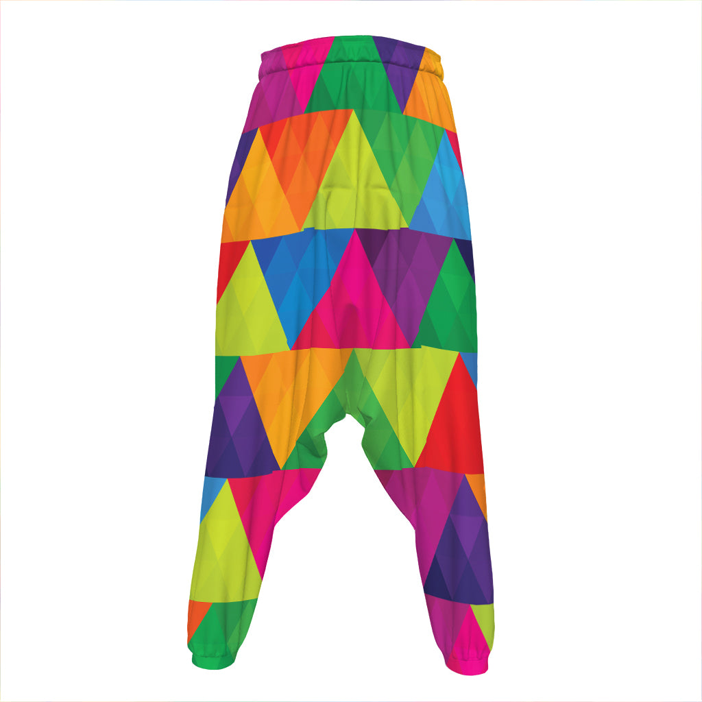 Rainbow Triangles Pattern Print Hammer Pants