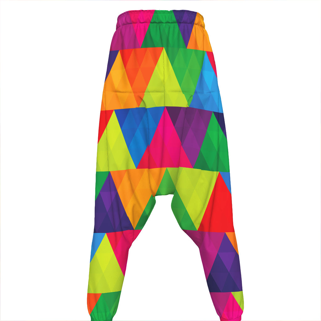 Rainbow Triangles Pattern Print Hammer Pants
