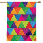Rainbow Triangles Pattern Print House Flag