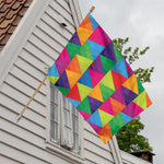 Rainbow Triangles Pattern Print House Flag