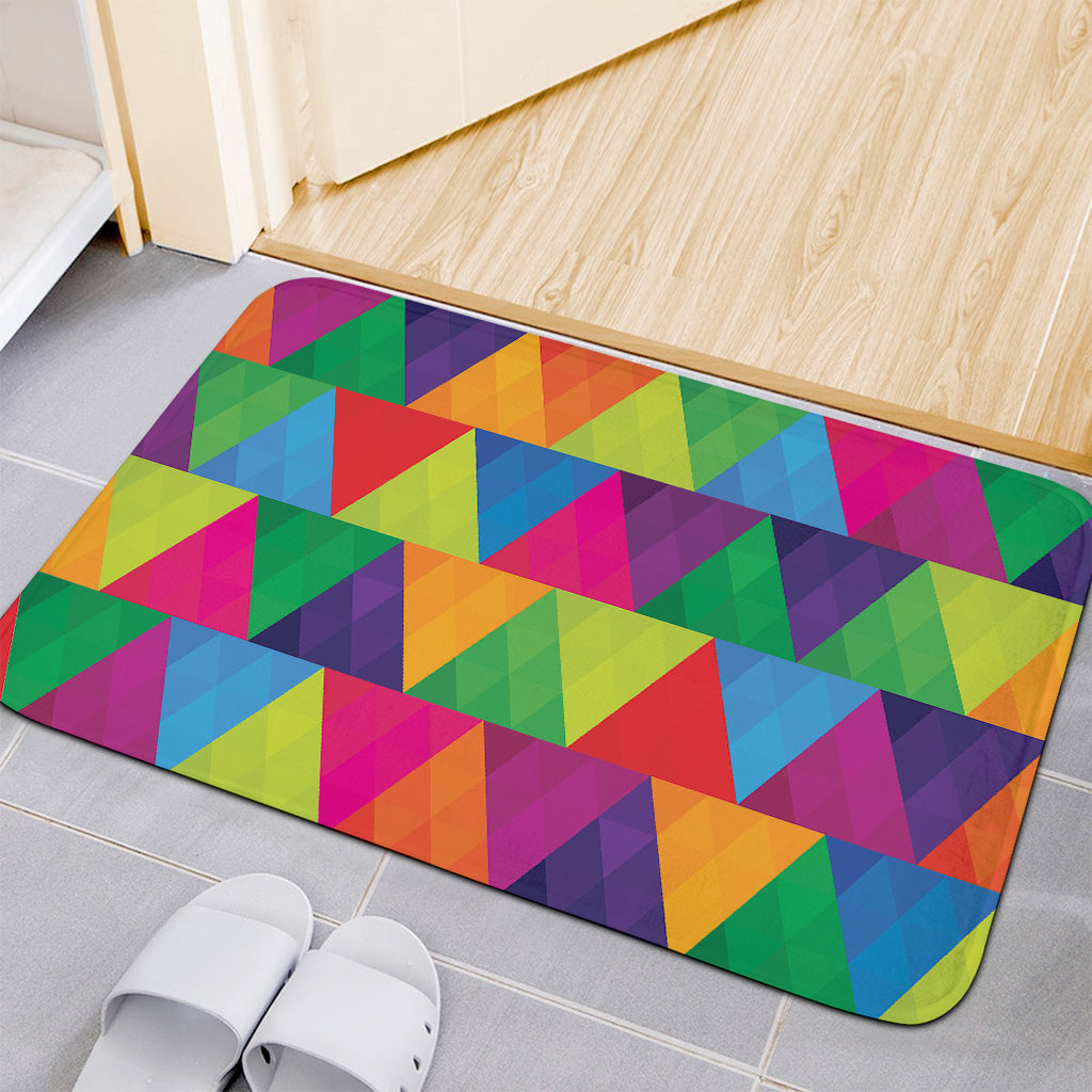 Rainbow Triangles Pattern Print Indoor Door Mat