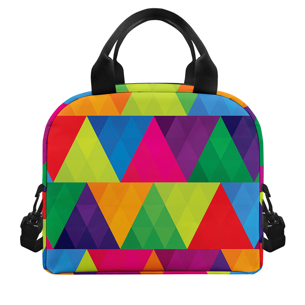 Rainbow Triangles Pattern Print Insulated Lunch Bag