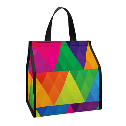 Rainbow Triangles Pattern Print Insulated Lunch Tote