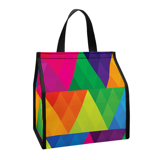 Rainbow Triangles Pattern Print Insulated Lunch Tote