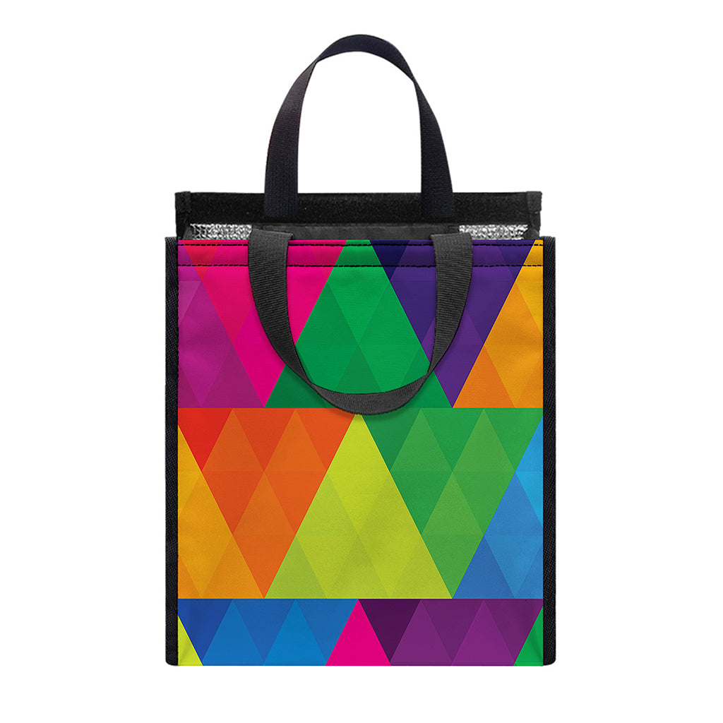 Rainbow Triangles Pattern Print Insulated Lunch Tote