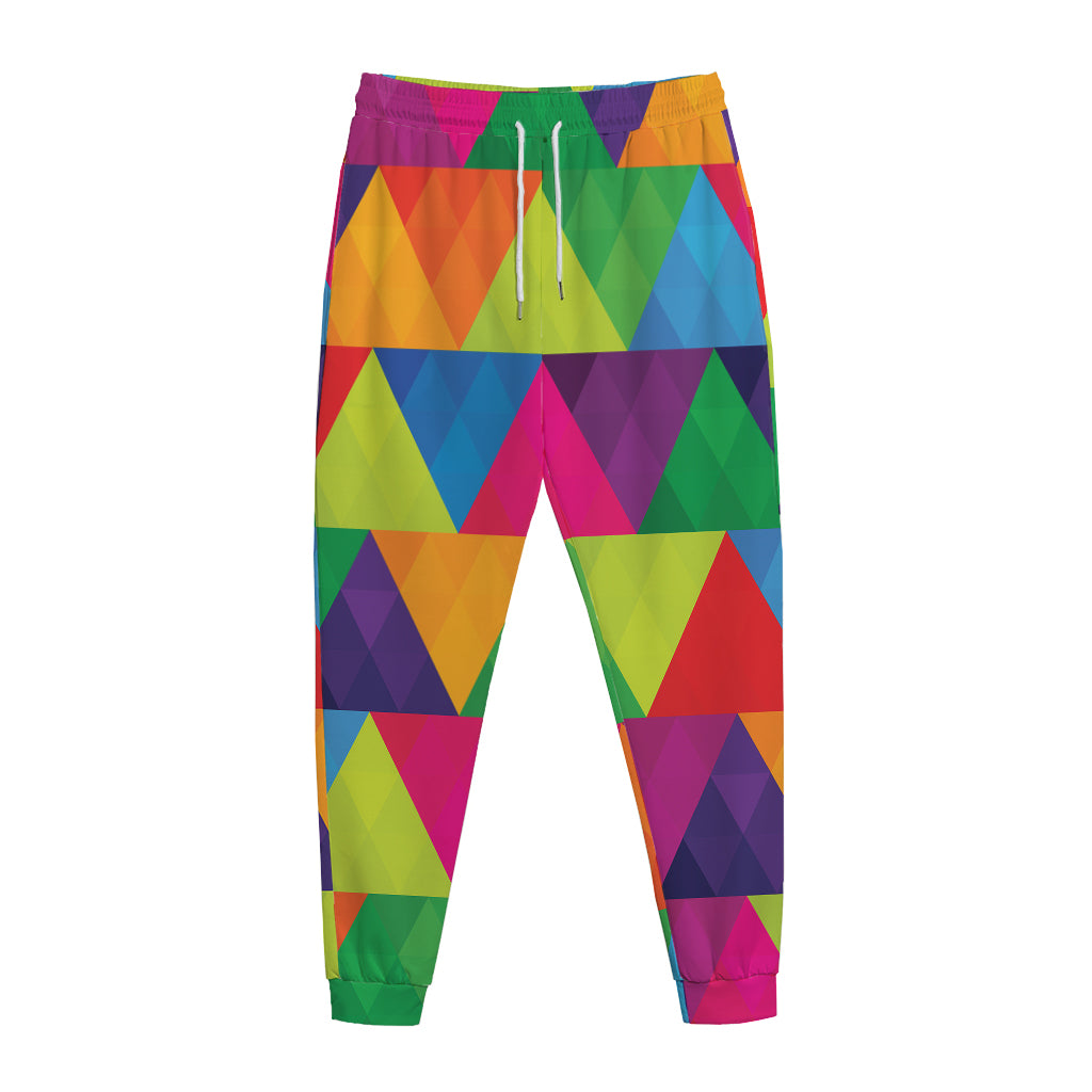 Rainbow Triangles Pattern Print Jogger Pants