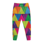 Rainbow Triangles Pattern Print Jogger Pants