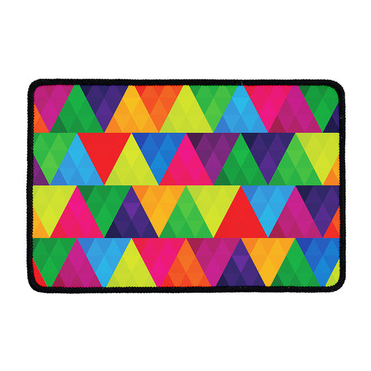 Rainbow Triangles Pattern Print Kitchen Mat