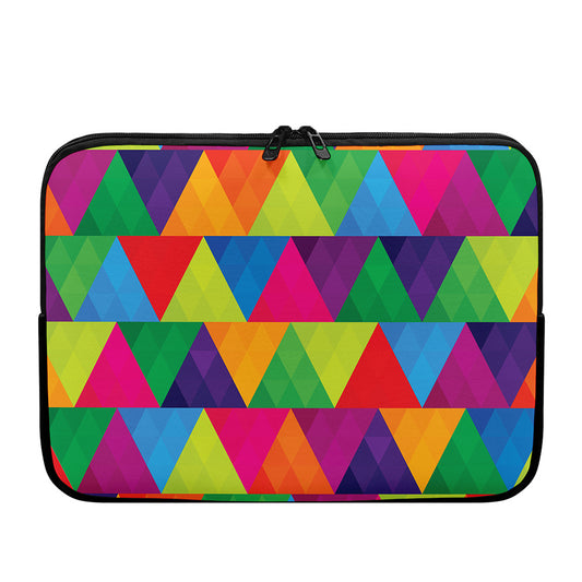 Rainbow Triangles Pattern Print Laptop Sleeve