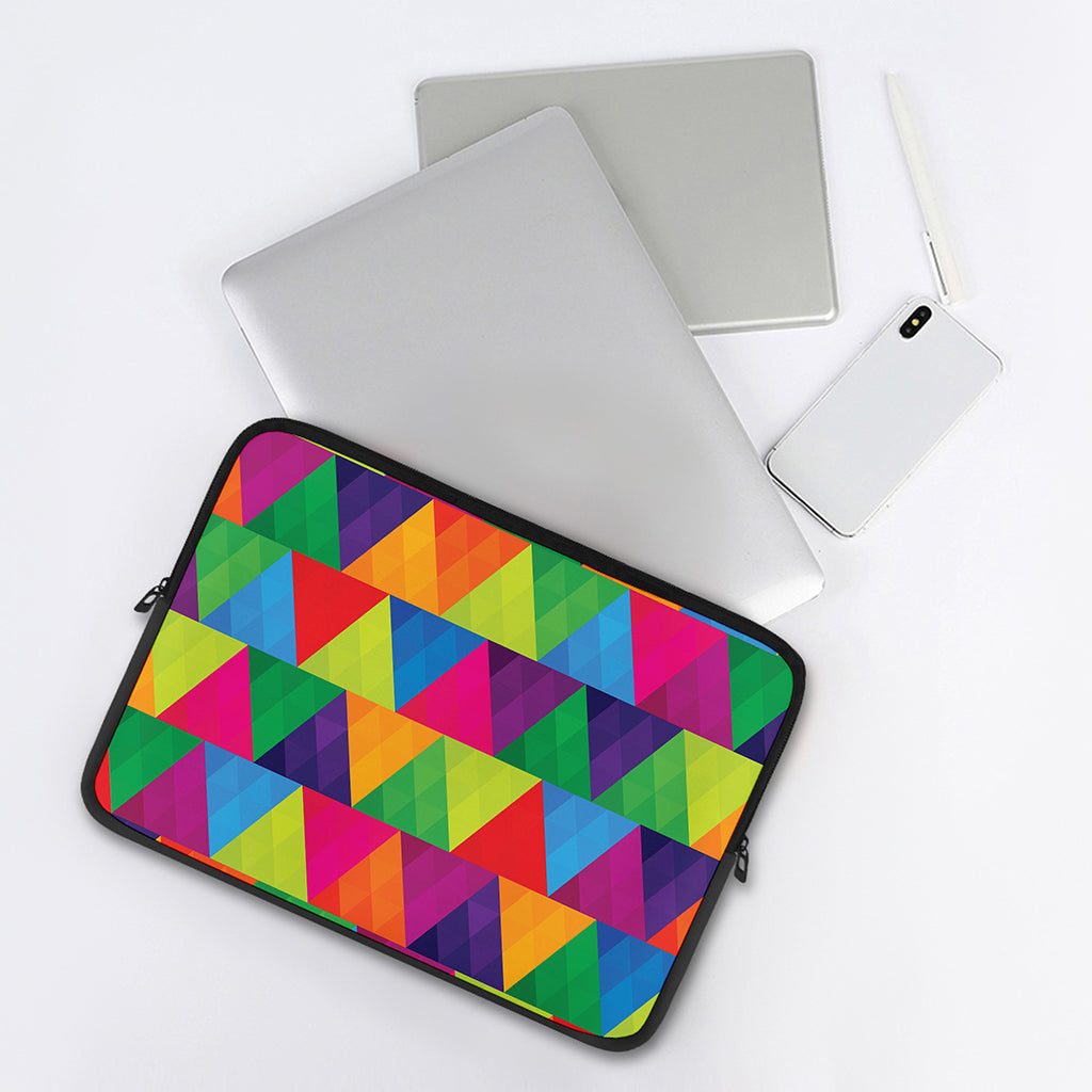 Rainbow Triangles Pattern Print Laptop Sleeve