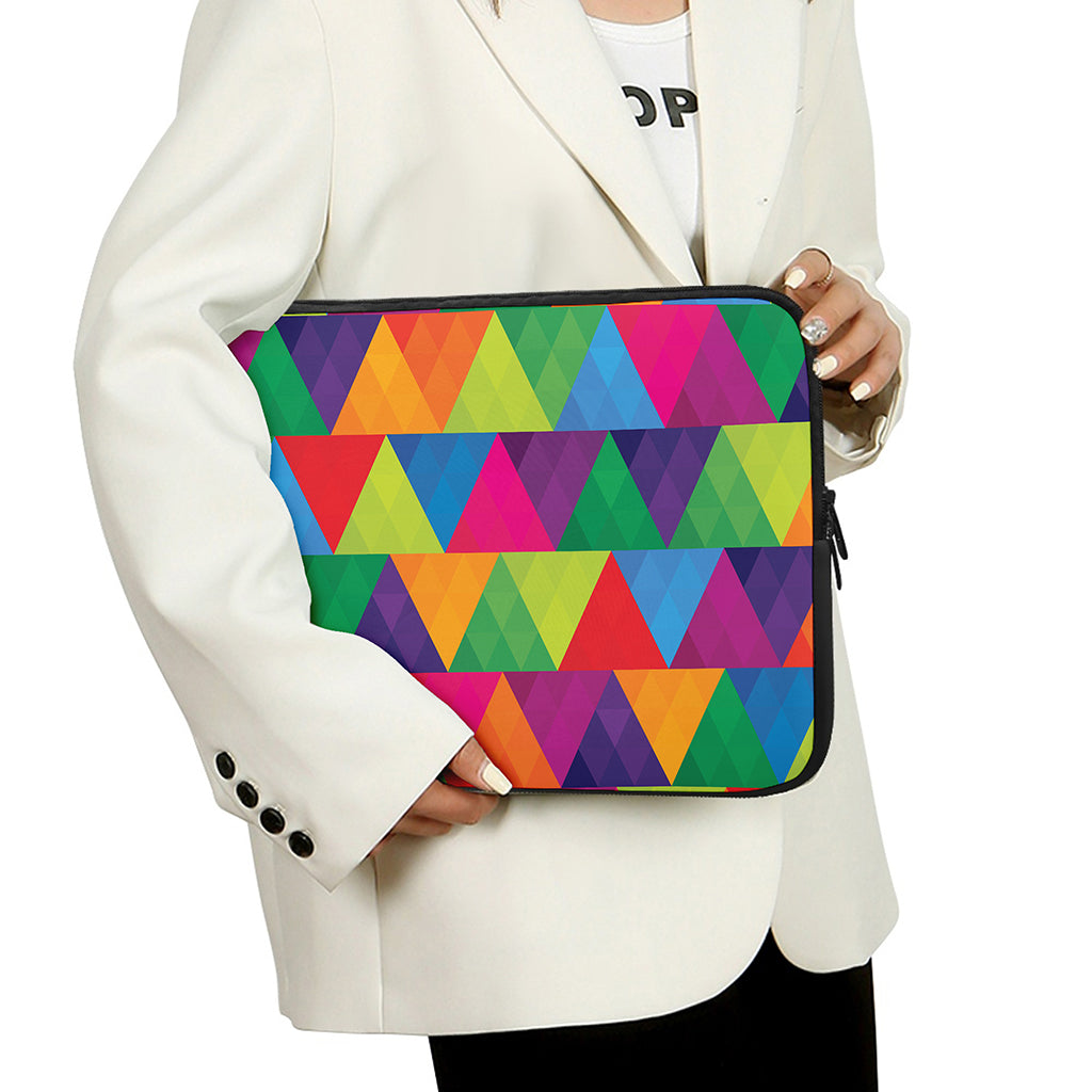 Rainbow Triangles Pattern Print Laptop Sleeve