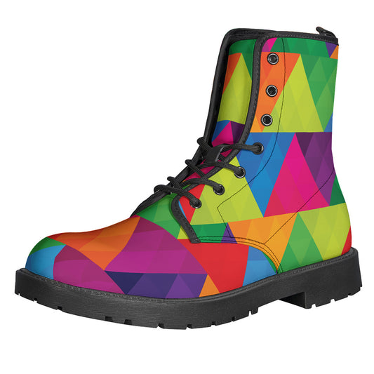 Rainbow Triangles Pattern Print Backpack