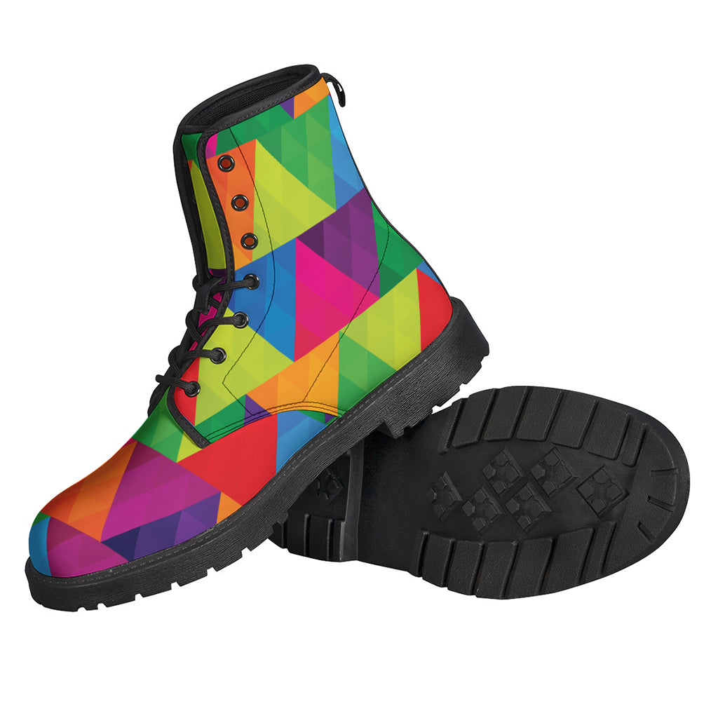 Rainbow Triangles Pattern Print Backpack