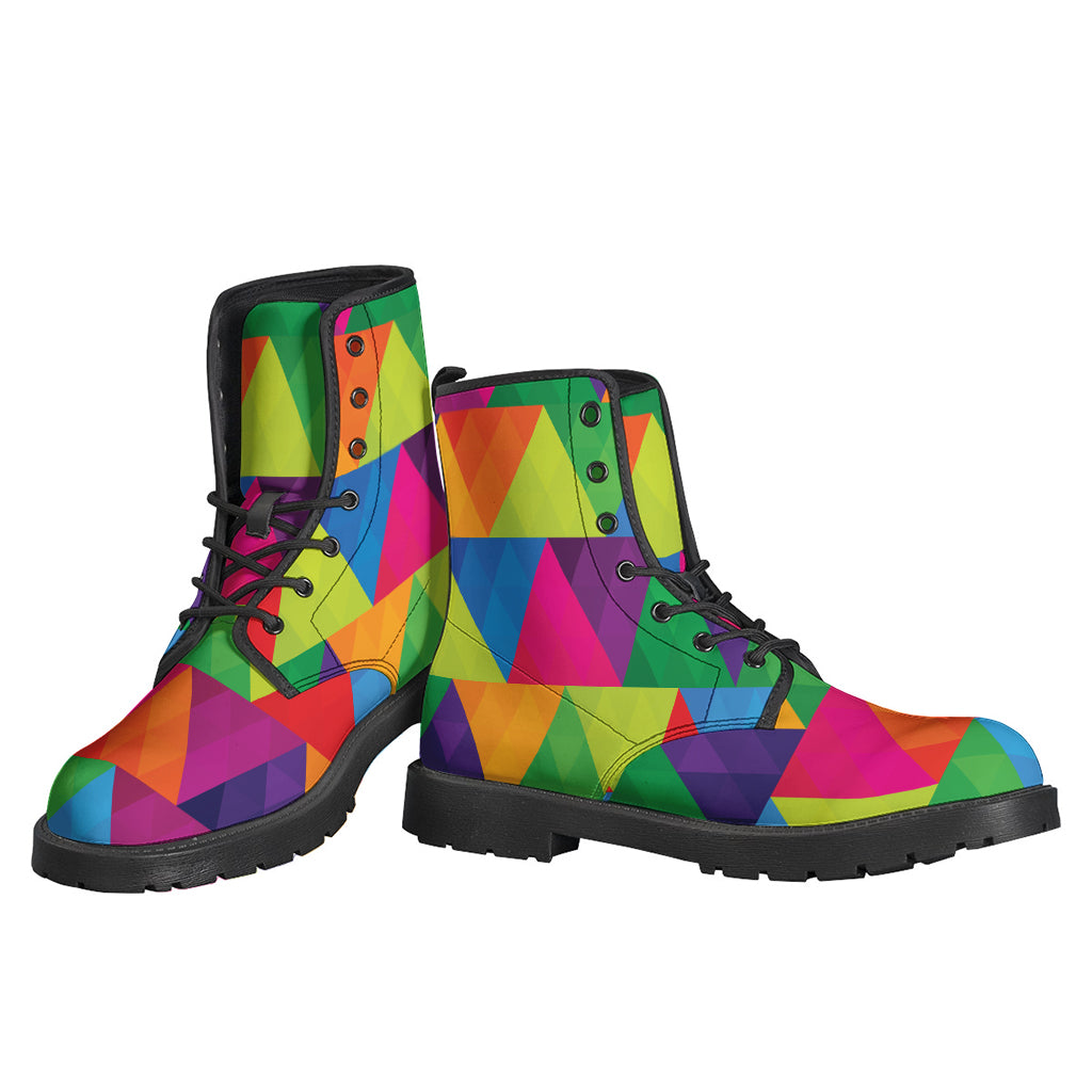 Rainbow Triangles Pattern Print Backpack