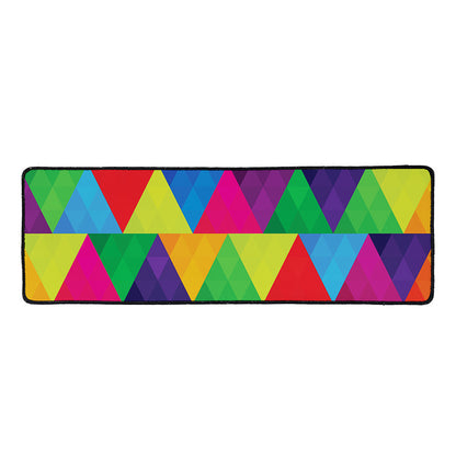 Rainbow Triangles Pattern Print Long Kitchen Mat