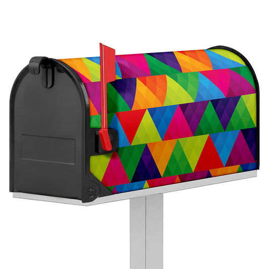 Rainbow Triangles Pattern Print Mailbox Cover