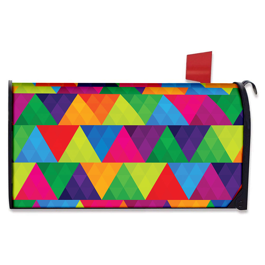Rainbow Triangles Pattern Print Mailbox Cover