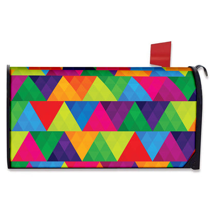 Rainbow Triangles Pattern Print Mailbox Cover