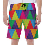 Rainbow Triangles Pattern Print Men's Beach Shorts