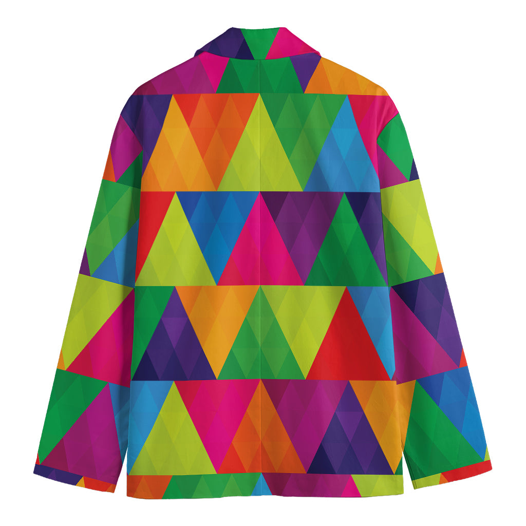 Rainbow Triangles Pattern Print Men's Blazer