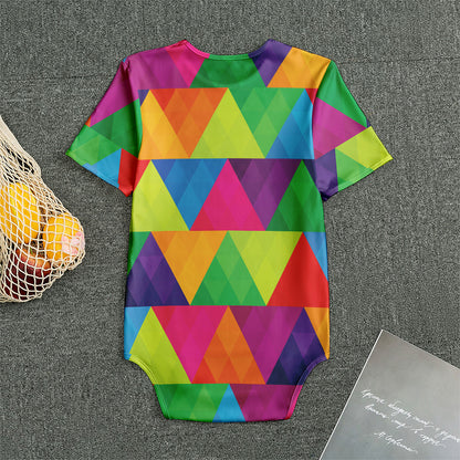 Rainbow Triangles Pattern Print Men's Bodysuit