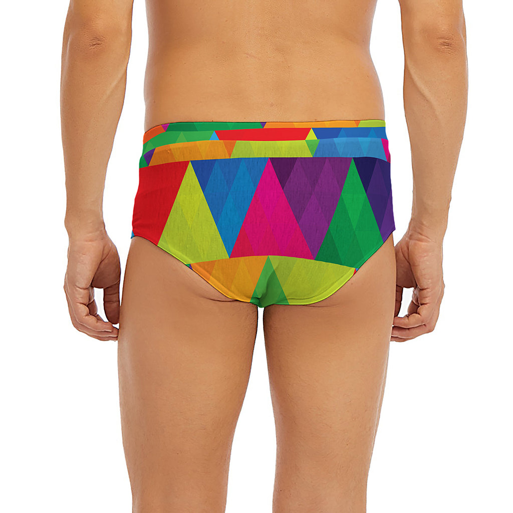Rainbow Triangles Pattern Print Men's Briefs
