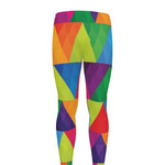 Rainbow Triangles Pattern Print Men's leggings