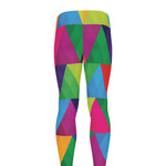 Rainbow Triangles Pattern Print Men's leggings