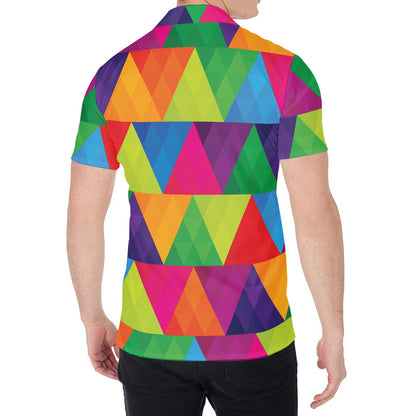Rainbow Triangles Pattern Print Men's Shirt