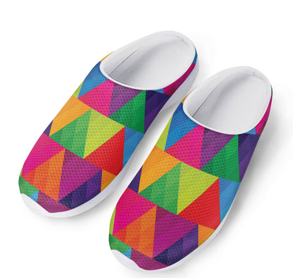 Rainbow Triangles Pattern Print Mesh Casual Shoes