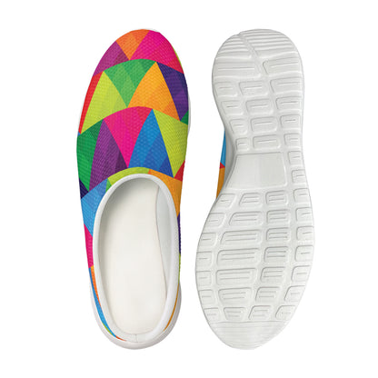 Rainbow Triangles Pattern Print Mesh Casual Shoes