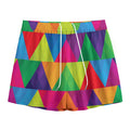 Rainbow Triangles Pattern Print Mesh Shorts